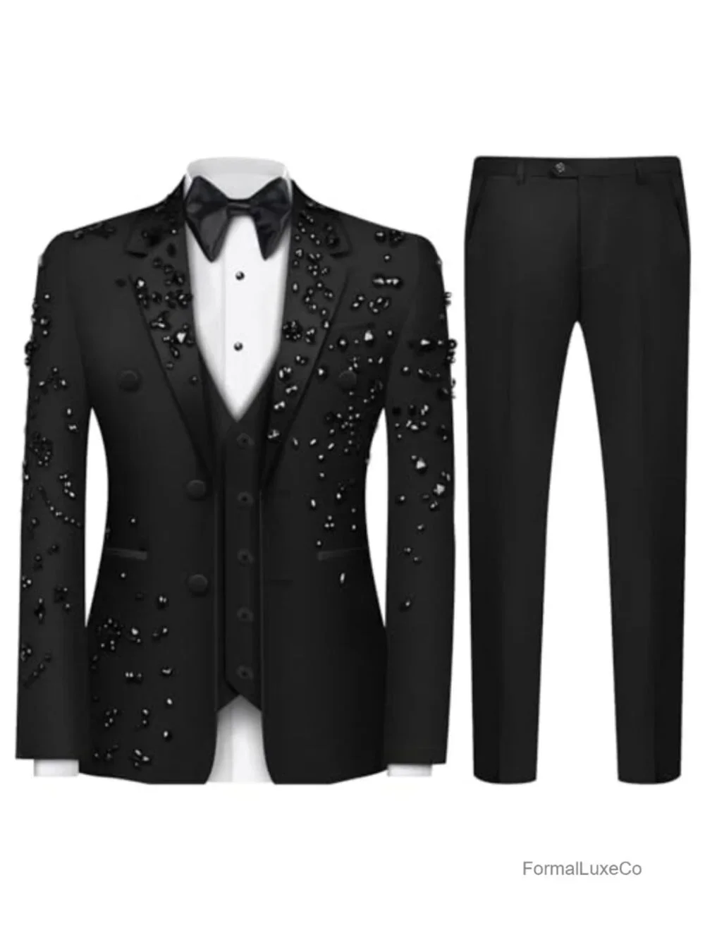 Men's Slim Fit 2 Piece Suit Solid 2 Button Blazer Jacket Pants